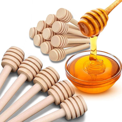 2Pcs Wooden Honey Dipper, Honey Dipper Stick 16cm