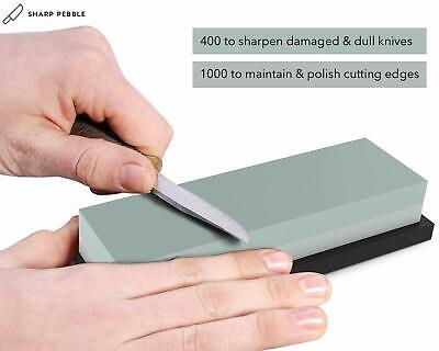 Whetstone for Knives & Scissors + Non-Slip Base