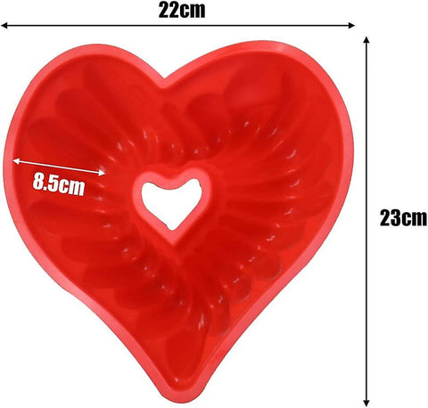 Heart Shape Silicone Cake Mold, Non-Stick and Flexible