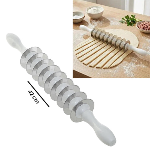 Dough Cutter Knife with Transparent Cover – 9-Blade Stainless Steel Dough Slicer