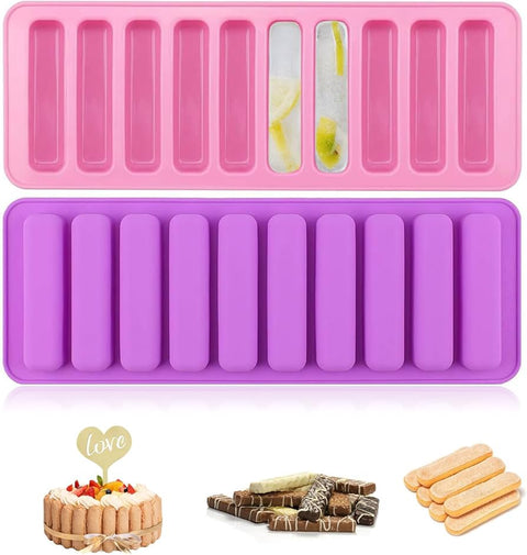 Cereal Bars Baking Mould Silicone Mold with 10 Unique Cavities