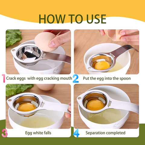 Stainless Steel Egg Separator Plastic Egg Yolk White Sifting Filter - MunchiesHouse