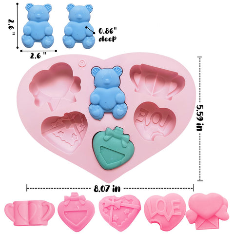 Heart Chocolate Cake Mold Valentine's Day | 6 Cavities Love Shapes