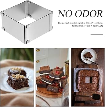 Mousse Rings Square Mousse Ring Cake Baking Stainless Steel Dessert Ring Pastry Mould for Home Baking Cake Rings Square - MunchiesHouse