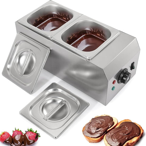 Chocolate Warmer Machine with 2 Containers, Ideal for Dessert Enthusiasts