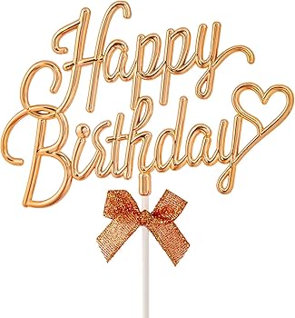 3D Happy Birthday Cake Topper Plastic Double Sided Cursive in All Colors, Birthday Cake Decoration & Birth Day Cupcakes