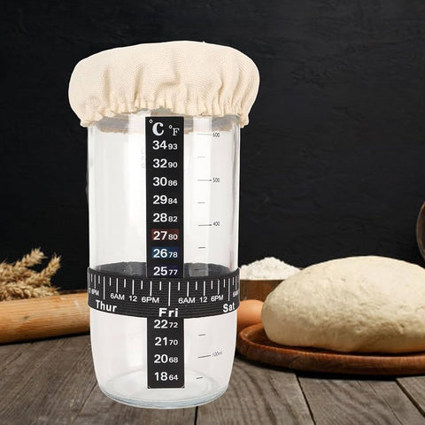 24oz Glass Fermentation Jar Set – Sourdough Starter & Proofing Jar