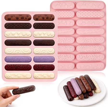 16 Cavities Cereal Bars Baking Mould, Non-stick Chocolate Bar Mold,