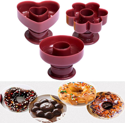 Professional Donut Cutters Set (Heart, Round & Flower – 3PCS)