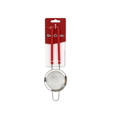 Betty Crocker Strainer with Silicone Handle, Stainless Steel