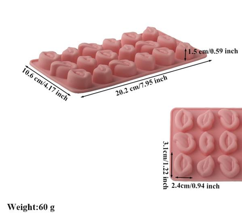 18 Cells Funny Mouth Shaped Silicone Mold for Chocolate & Mousse