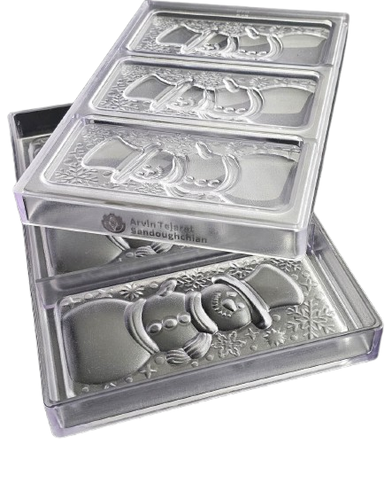 Snowman Christmas Shaped Chocolate Mould, Polycarbonate 28cmx17.5cm