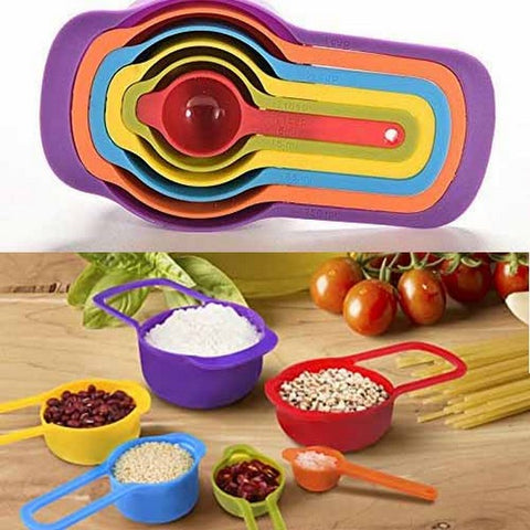 Measuring Spoon Set, 6 Pcs - Durable, Multi-colored Plastic
