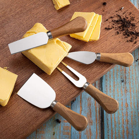 Stainless Steel Cheese Knife Set with Wooden Handle