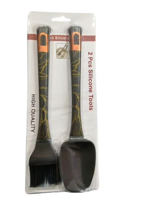 All-in-one Silicone Heat Resistant Spatula Oil Brush For Non Stick Cookware Cooking Baking Black