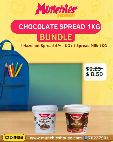 Chocolate Spread 1kg Bundle: Premium Milk & Hazelnut Chocolate Spread (1kg)