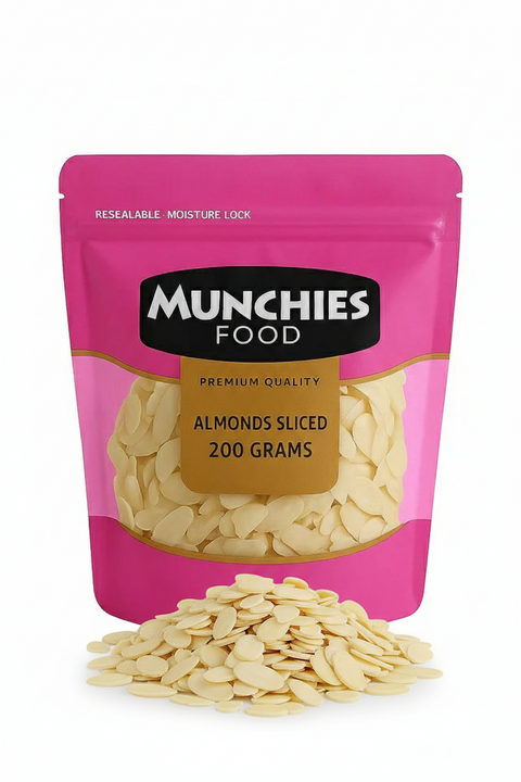 RAW ALMONDS SLICED - Nutrient-Rich, Heart-Healthy Snack Munchies Food
