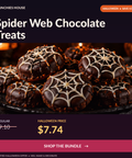 Halloween Spider Web Chocolate Treats Bundle: finished dessert inspiration, regular $9.10, sale $7.74