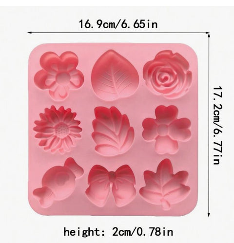 3D Flower Silicone Mold, Autumn Silicone Mold For Halloween Candy, Autumn Maple Leaf Nut Shaped Chocolate Candy Cake Pan Baking Tray Mold