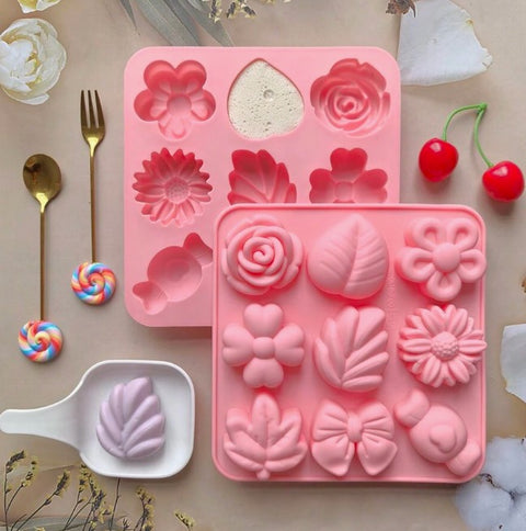3D Flower Silicone Mold, Autumn Silicone Mold For Halloween Candy, Autumn Maple Leaf Nut Shaped Chocolate Candy Cake Pan Baking Tray Mold