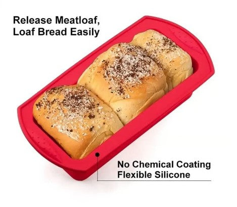 Silicone Bread and Cake Baking Pan – Rectangular Non-Stick Loaf Mold for Brownies, Cheesecake, and Pastries