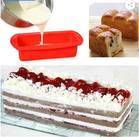 Silicone Bread and Cake Baking Pan – Rectangular Non-Stick Loaf Mold for Brownies, Cheesecake, and Pastries