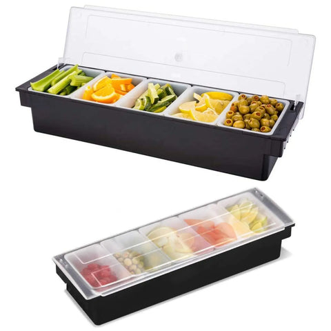 6 Compartment Trays Detachable Topping Station Plastic Munchies Tools