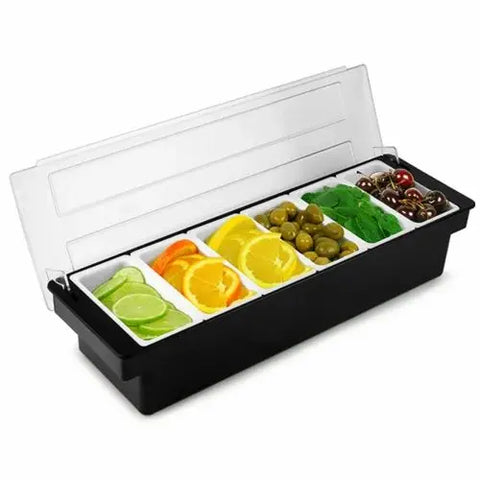 6 Compartment Trays Detachable Topping Station Plastic Munchies Tools