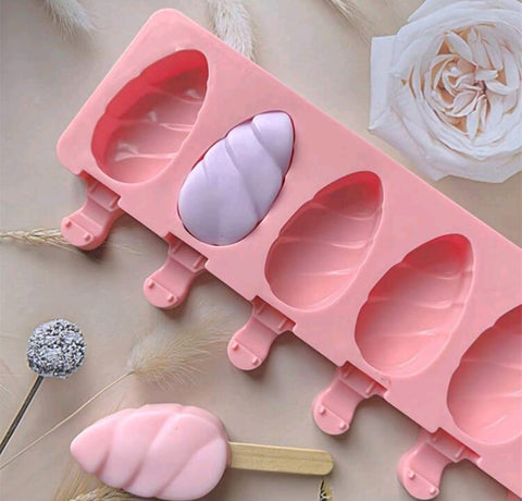 1pc Silicone Ice Cream Mold With 8 Unique Spiral Water Drop Cavities, - Perfect For DIY Ice Cream And Popsicle Making, Popsicle Molds,Can Reuse
