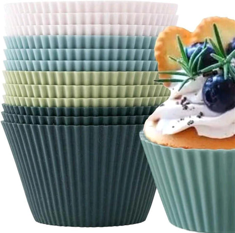 Silicon Baking Cups 12 pcs Reusable Muffin Molds