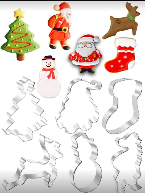 6pcs Christmas Bell Cookie Mold Stainless Steel Cutters