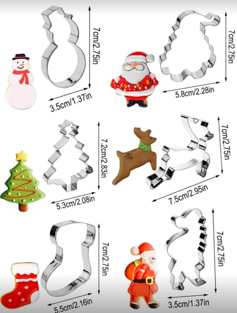 6pcs Christmas Bell Cookie Mold Stainless Steel Cutters