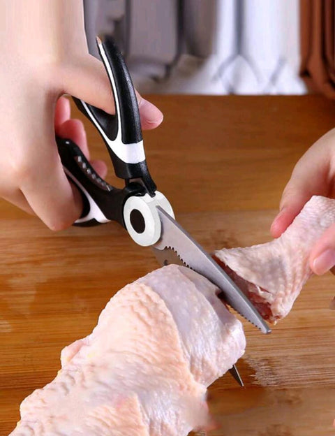 1pc Multi-Functional Kitchen Chicken Bone Scissors With Thick Stainless Steel, Household Black & White