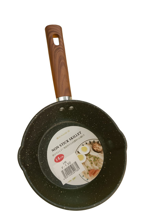 Popular egg omelette frying pan mini 14cm non stick fry pan marble coating flat fry pans