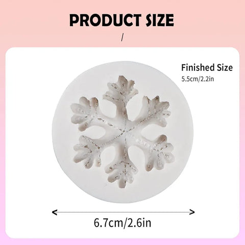 3D Snowflake Silicone Fondant Cake Mold Chocolate