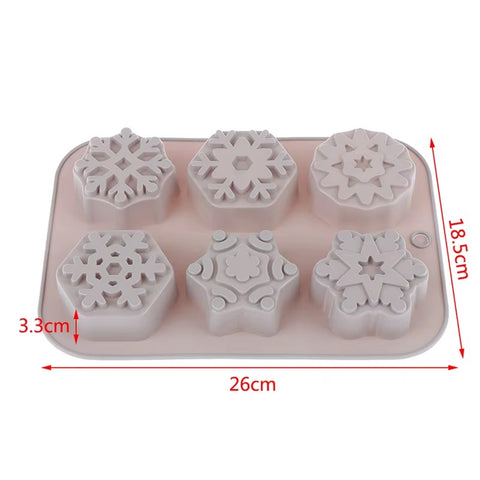 Snowflake Shape Soap Silicone Mold Christmas Aroma Gypsum Plaster Crafts Mould Snow Silicone Soap Candle Molds