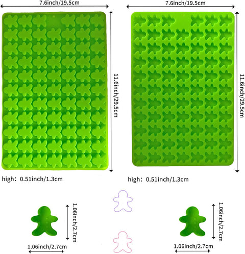 Chocolate Candy Molds 77 Cavity Gingerbread Man Shape Silicone Molds Non-Stick Mini Gummy Bear Mold for Baking Cookies Pudding Jelly
