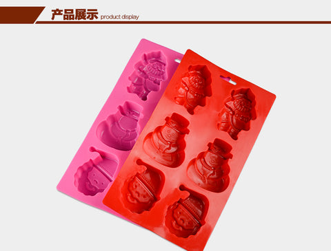 Silicone Santa Clause Santa Snowman Chocolate Mold 3D Creative Candy Fondant Mould Christmas