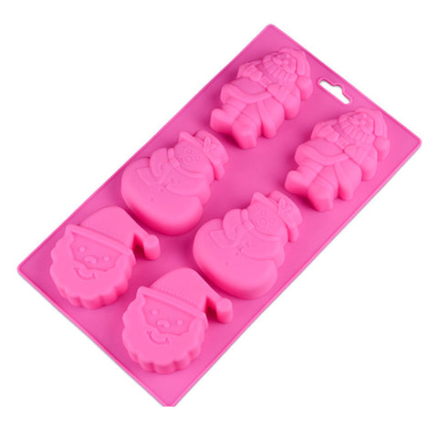 Silicone Santa Clause Santa Snowman Chocolate Mold 3D Creative Candy Fondant Mould Christmas