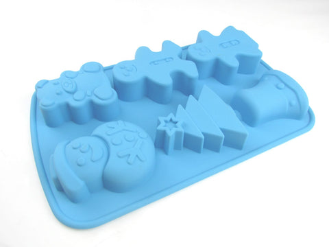 Christmas Theme Silicone Cake Mold Chocolate Fondant Jelly Cookie Muffin Ics Soap Mould Flexible Moulds Cupcake Bake Tools