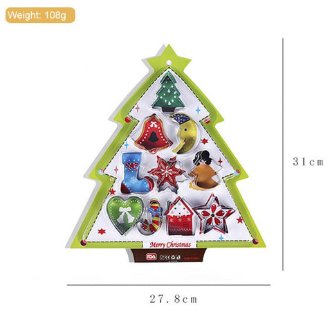 10 Piece Stainless Steel Christmas Cookie Cutter Set Perfect for Holiday Cookies