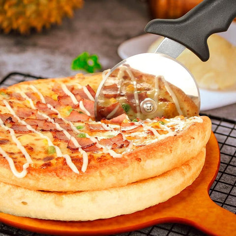 Pizza Cutter Wheel Stainless Steel Slicer with Handle Kitchen Gadget with Finger Guard Protect Sharp Cutters