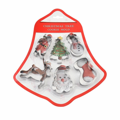 Christmas Cookie Cutters Set, 6 Holiday Shapes