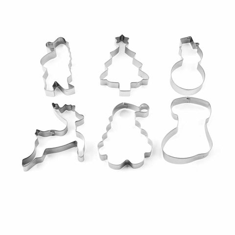 Christmas Cookie Cutters Set, 6 Holiday Shapes
