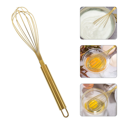 Stainless Steel Sliver Manual Egg Tool Beating Whisk Kitchen Utensil Handheld