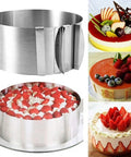 Cake Ring 16 to 30cm Adjustable Round Stainless Steel Cake Mousse Mould Bakeware Tools Decorating Mold Baking - MunchiesHouse