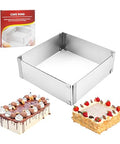 Rectangular Adjustable Baking Frame Square Adjustable Cake Ring Square Baking Frame Square Baking Frame for Baking Tray with Divider - MunchiesHouse