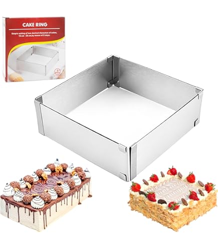 Rectangular Adjustable Baking Frame Square Adjustable Cake Ring Square Baking Frame Square Baking Frame for Baking Tray with Divider - MunchiesHouse
