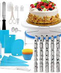 106-Piece Cake Decorating Kit with Turntable, Stainless Steel Icing Tips, and Baking Tools - MunchiesHouse