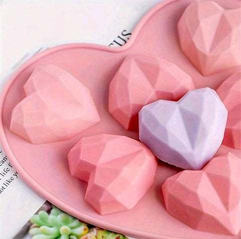 Diamond Shaped Heart Silicone Mold, Professional Quality for Baking